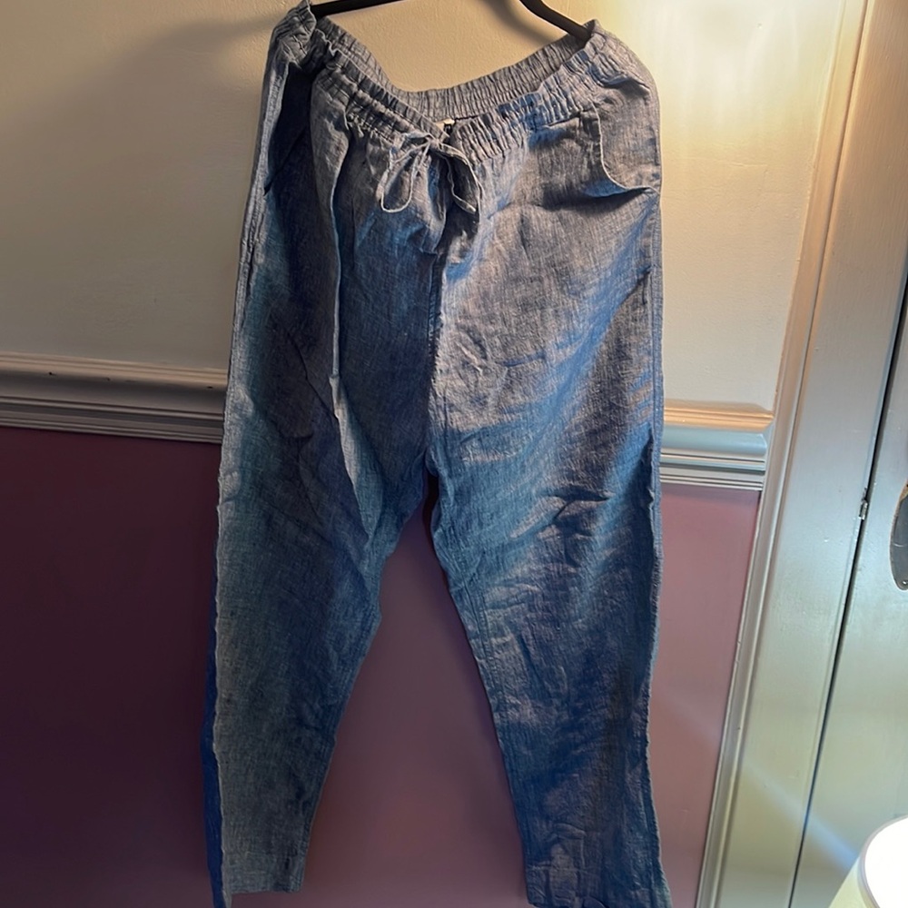 LL Bean draw string linen pants 18